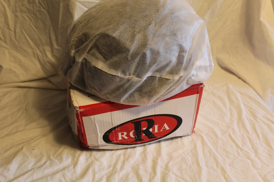 Casco Rodia RHD103 Alemán Motocicleta Medio Fibra de Vidrio DOT Moto Negro Adulto XXL Foto 3 de 4