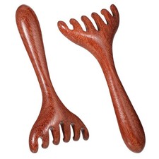 2 PCS Wooden Massage Comb 6 Claws, Wooden Head Foot Massager Scalp, Wood Ther...