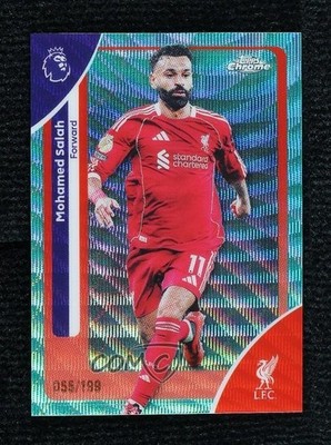 2025 Topps Chrome Premier League Aqua Wave Refractor 55/199 Mohamed Salah 04ae
