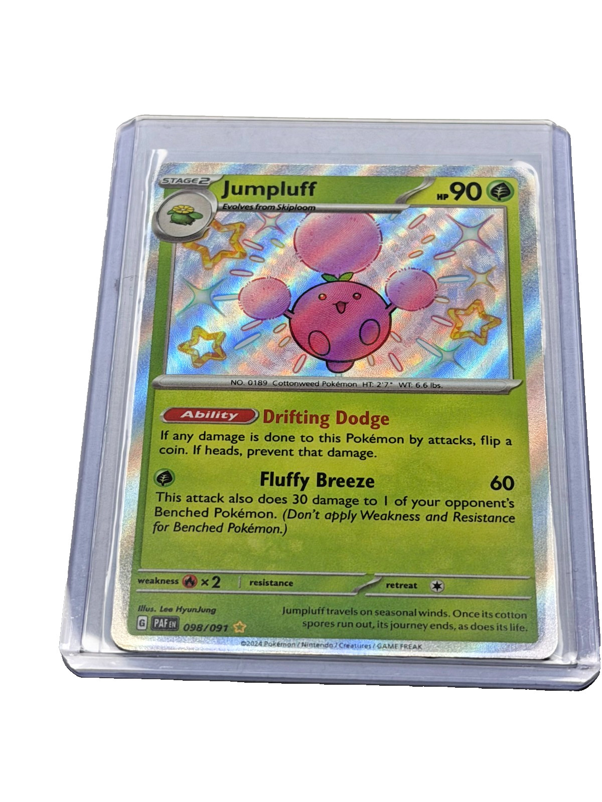 Pokémon TCG NM Jumpluff 098/091 SV: Paldean Fates Shiny Holo 2024