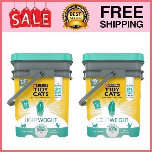 2 Pail Purina Tidy Cats Free & Clean LightWeight Cat Litter,