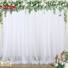 White Tulle Backdrop Curtain for Parties Wedding 10Ft X 8Ft Sheer Backdrop Curta