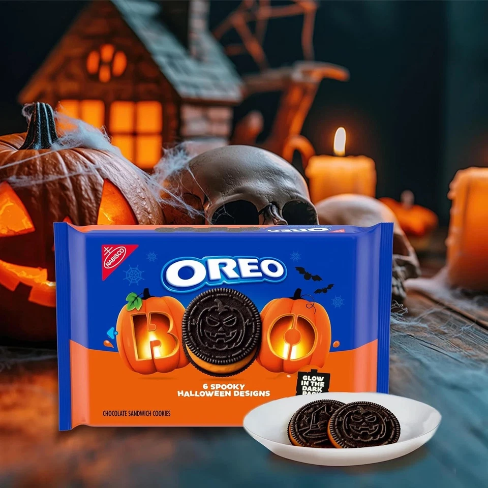 OREO Halloween Naranja Crema Chocolate Sandwich Galletas, Edición Limitada, 18.71oz Foto 4 de 4