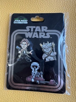 Star Wars Celebration 2023 Europe Pin Set - RotJ 40th Endor 3-Pack #2 (Han Solo)