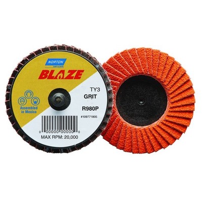Norton 77696090147 2  Blaze Coated Mini Flap Discs TR (Type III) 60 Grit 10 pk