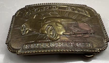 VINTAGE VTG Cord 812 Supercharged Owner's Club Montauk Co Brass Belt Buckle
