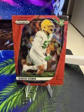 2025 Panini Prizm Draft Picks Derrick Harmon Ruby Wave Prizm Rookie Card #96