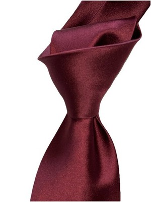 $330 NWT STEFANO RICCI solid Burgundy men's 3.6'' matted satin silk tie ITALY