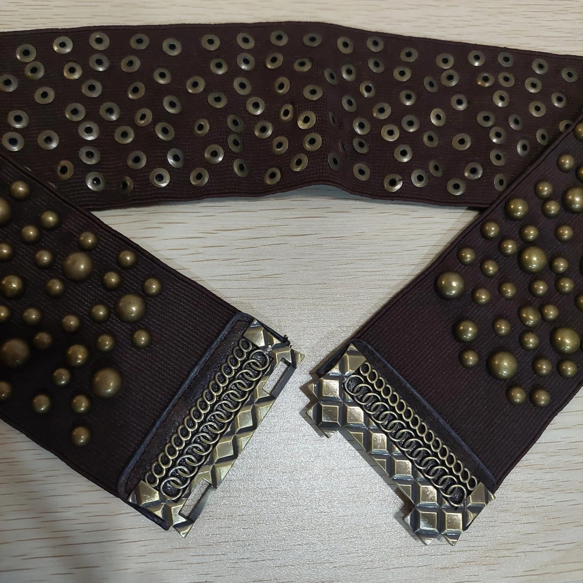 Express Y2K Sparkling Rhinestone Braided Elastic Belt with Snap Closure Rhinestone Elastic Wide Belts for Women for sale | eBay main image 3