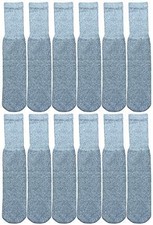12 Units of Yacht  Smith Kids Solid Tube Socks Size 6-8 Gray - Boys Crew Sock