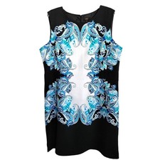 I LE New York Women's Plus DRESS Bright Paisley Pattern Sleeveless - Size 18