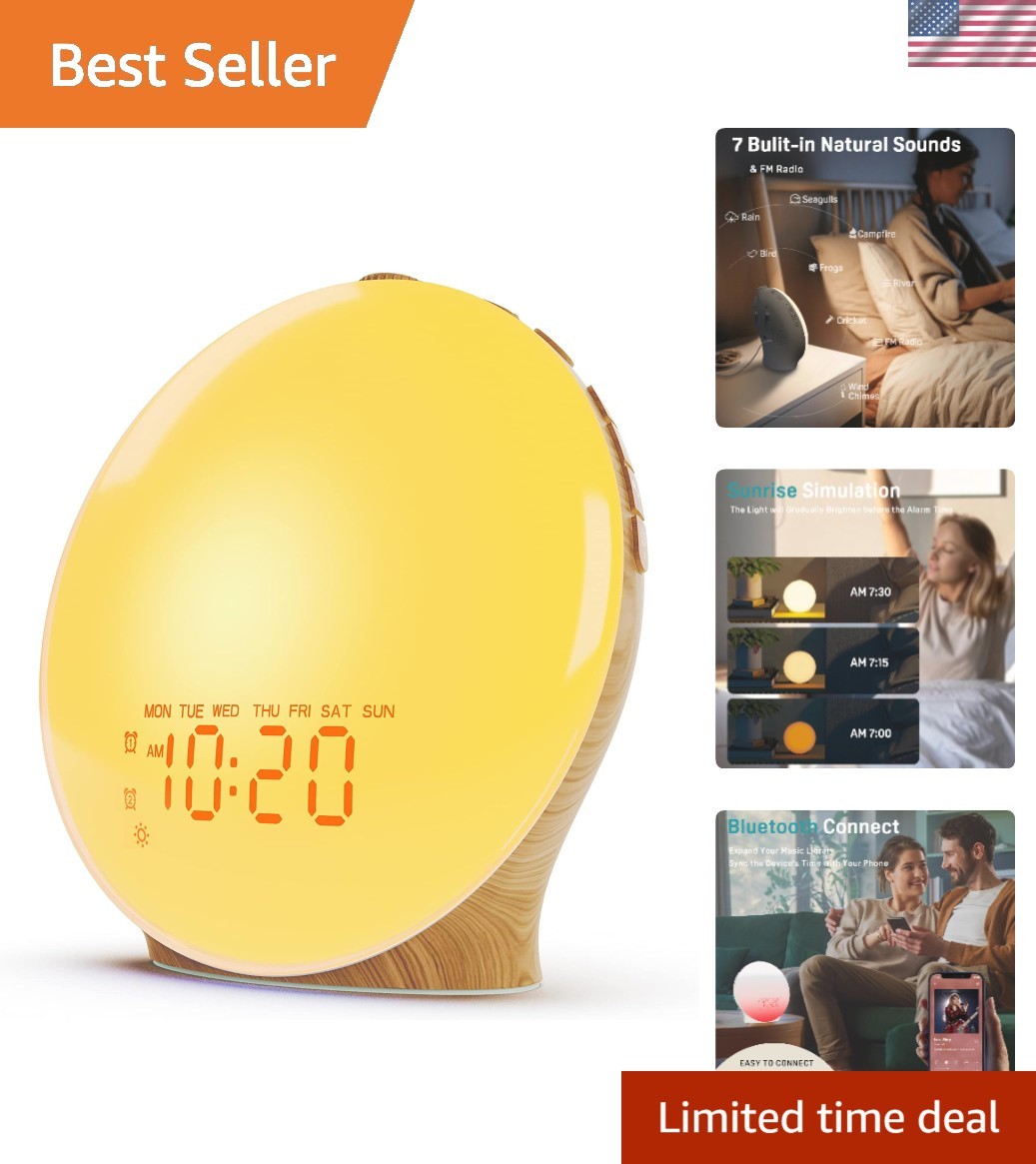 Sunrise Simulation Alarm Clock with Soothing Sounds & Easy Setup Kids Friendly photo Sunrise Simulation Alarm Clock with Soothing Sounds & Easy Setup Kids Friendly featured image