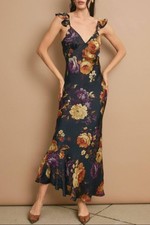 Dress Forum Flutter Sleeve Low Back Maxi Dress Size L