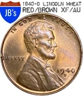 1940-D Lincoln Wheat Cent Penny 1c - Lightly Circulated - RED/BROWN (XF/AU)