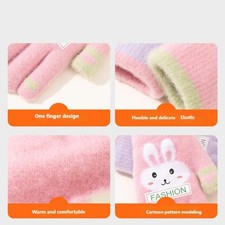 Thermals Insulated Toddler Gloves Fleeces Fun Cartoon Winter Pattern Mittens