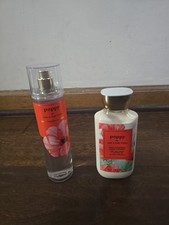 Bath  Body Works Poppy Fine Fragrance Body Mist  Body Lotion 8 oz Set of 2