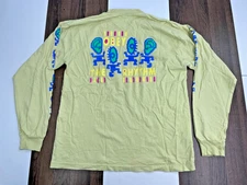 OBEY Mens Size L Yellow Obey The Rhythm Shirt Long Sleeve Skater Eyes 3 III