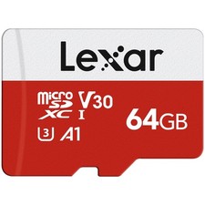Image of Lexar 64GB Micro SD Card E Series microSDXC UHS I Flash Memory Card with Adapter