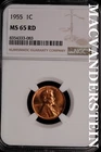 1955 Lincoln Wheat Cent- NGC-MS65 RD Gem Brilliant Uncirculated Luster #SLM335