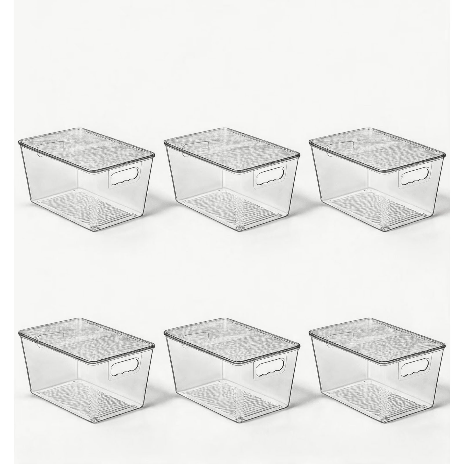 6 Pack Clear Stackable Storage Bins with Lids Handles Large Organizer ...