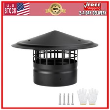 6 Inch Chimney Cap,Cone Top Chimney Cap with Screen,6 Inch Stove Pipe Cap