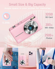 Digital Camera for Kids, 1080P FHD Camera, 44MP Point 32GB Card Anti Shake-USA