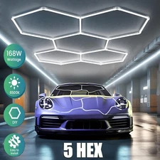 LED Honeycomb Light Hexagon Garage Lights High Brightness 5-Hex Light for Garage