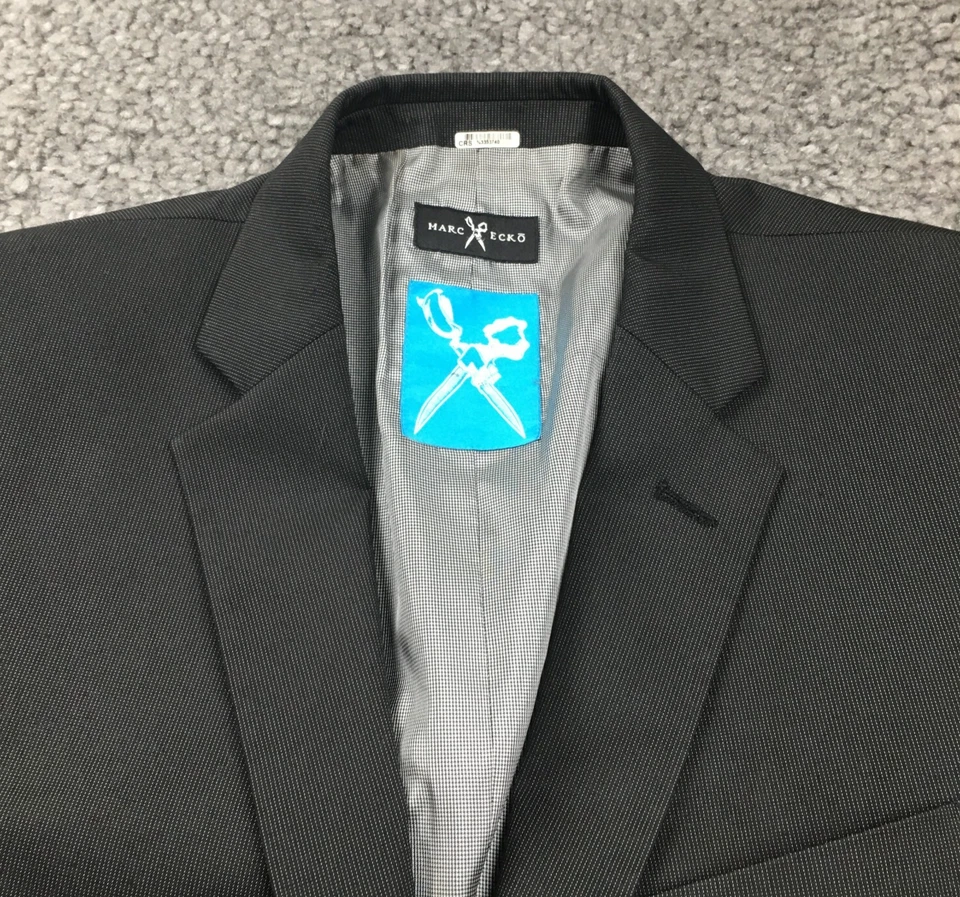 Blazer Marc Ecko Para Hombre Talla 42R Clásico 2 Botones Corte y Coser Bolsillos Cuello Muescas Foto 2 de 4