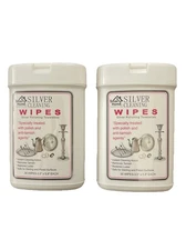 Silver Cleaning Polishing Wipes-60 Towelettes Total. Removes Tarnish. 2 Each.New