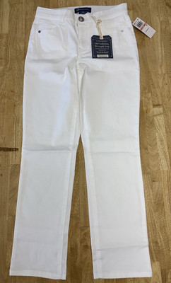 Democracy Ab-solution Womens Straight Mid Rise White Denim Jeans 2P Petites