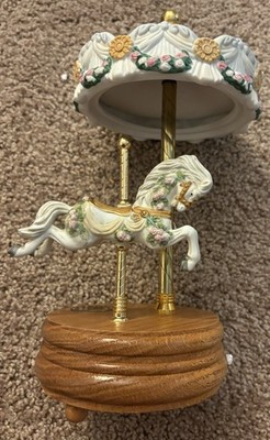 Porcelain Carousel Horse Music Box Plays  Carousel Waltz  Carousel Collection