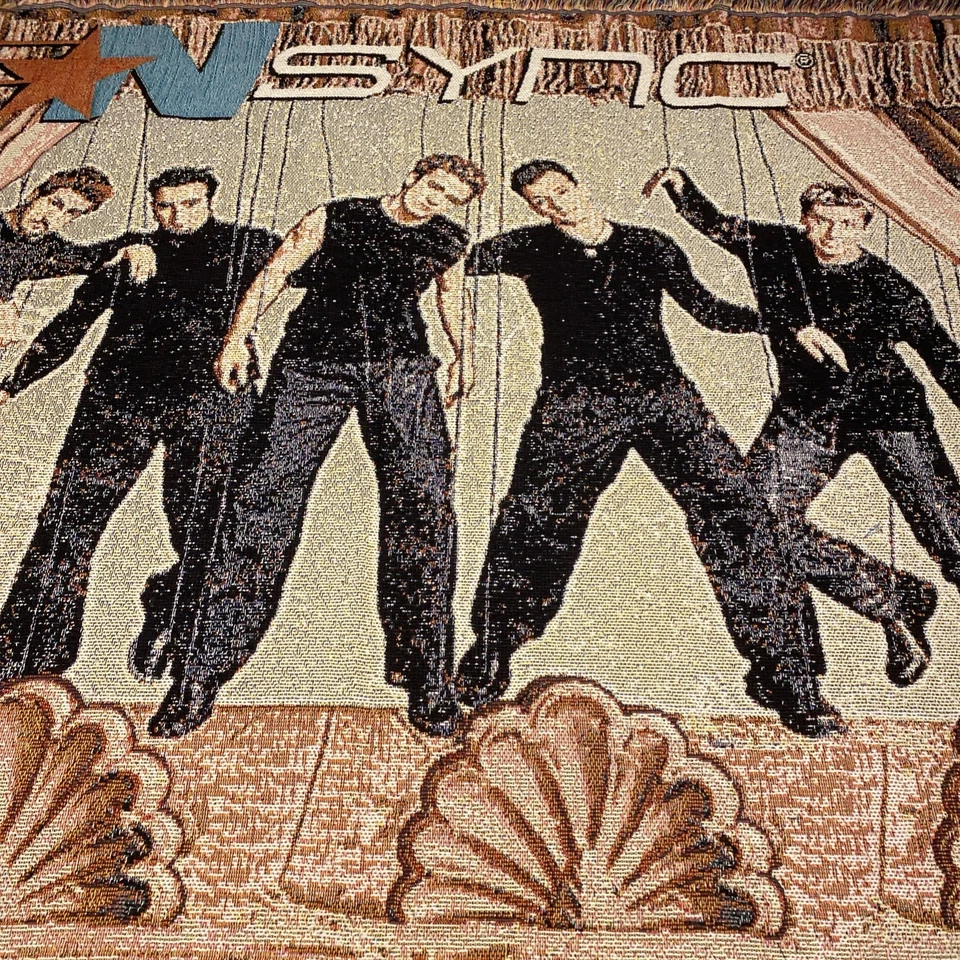 Vintage 90s Nsync No Strings Attached The Northwest Company Woven Fringed Throw - Image 3 of 4