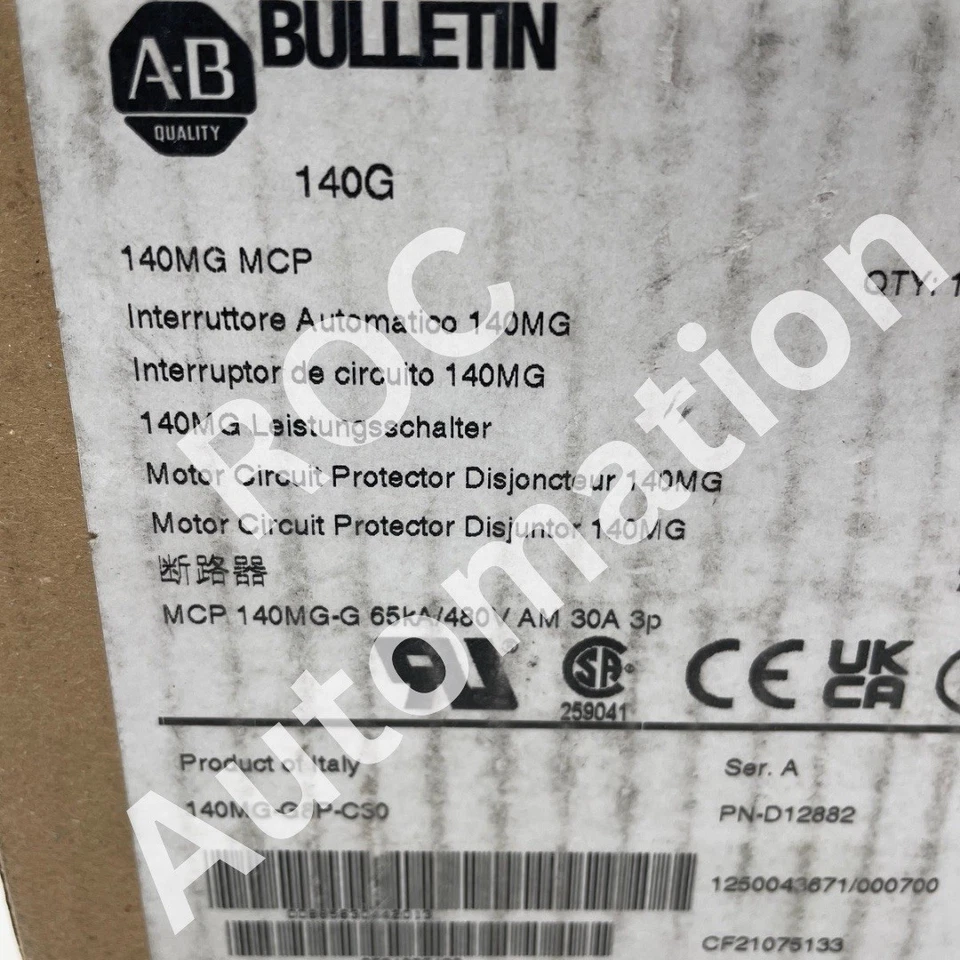 New ALLEN BRADLEY 140MG-G8P-C30 Motor Circuit Protector 30 Amp, 3-Pole, G Frame - Image 2 of 3