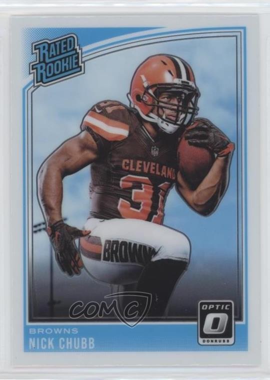 2018 Donruss Optic Rated Rookie Nick Chubb #158 cj2