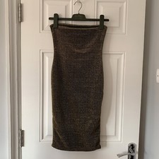 Womens Pretty Little Thing Gold Bodycon Dress