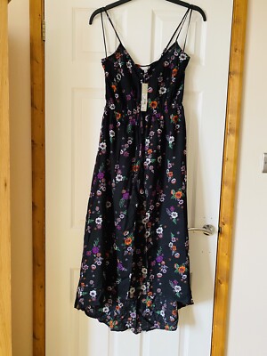 NEW LADIES RED HERRING BLACK FLORAL MAXI SHORTS DRESS UK 12 BNWT TROPICAL FLOWER
