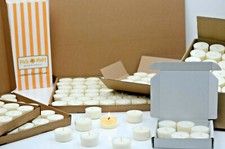 Soy Wax tealights. Clear Cup. 100% natural soy wax. Hand poured in Hampshire, UK