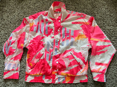 ジャケット・アウター NIKE challenge court 80s 90s Vintage 80s 90s Nike Challenge Court Womens Medium Pink All Over