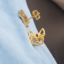 Dog Earrings Gold or Silver Stud Earring Women's Fashion Jewelry 88H30