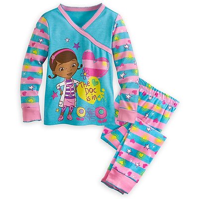 Disney Store Doc Mcstuffins Girl 2PC Tight Fit Long Sleeve Pajama Set Size 7  