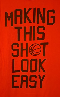 Making This Shot Look Easy PRE-OWNED Size Medium Red Nike T-Shirt 