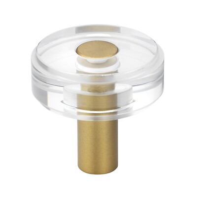 1-1/2 in. Satin Gold Round Modern Clear Acrylic Cabinet Knob - 5828-SG
