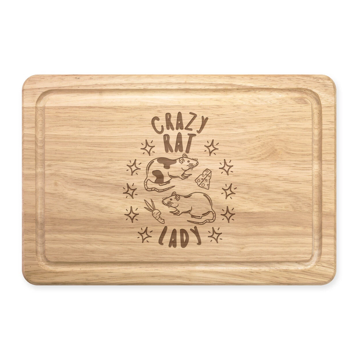 Crazy Rat Lady Stars Rectangular Chopping Board Mum Mothers Day Girlfriend Funny