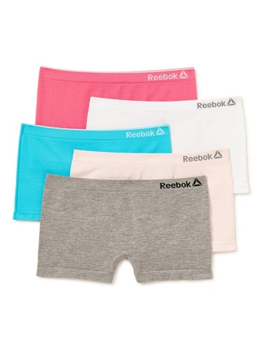 Reebok Girls Seamless Boyshorts Panties- 5-Pk-Lt Grey-XL(16)-New in Package - Picture 4 of 4