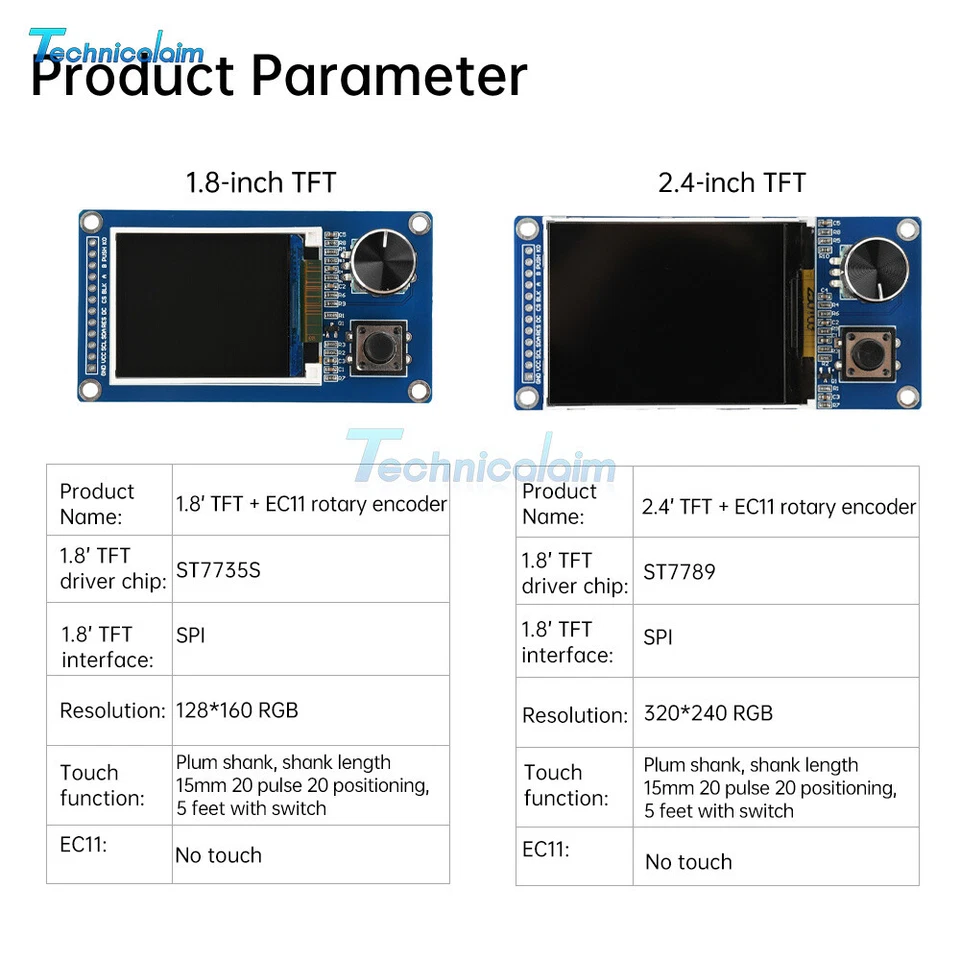 1.8/2.4inch LCD TFT Screen Display Module with EC11 Rotary Encoder SPI Interface - Bild 4 von 4