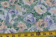 By 1/2 Yd, Lavender Peach Yellow Floral on Cream Quilt Cotton, P4505