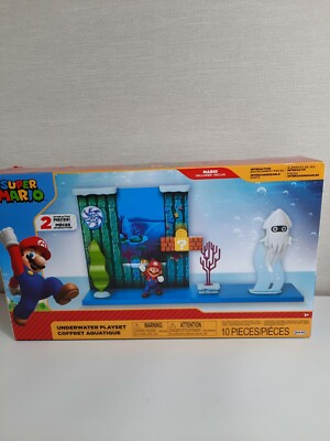 Super Mario Underwater Playset W/ Interactive Environment 2.5'' Jakks Toys New