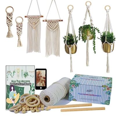  Easy Macrame Kits for Adults Beginners Supplier Wood Macrame Kit, Beige