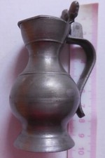 3tlg.  Zinn-Set- Krug mit Deckel/ Kerzenst&auml;nder/ Vase oder Krug