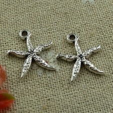 Free Ship 220pcs tibetan silver starfish charms 19X17mm L-1609
